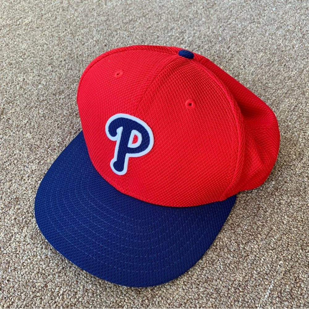 New Era Mlb Authentic Philadelphia Phillies Size 7 3/8” Fitted Hat On Field Cap